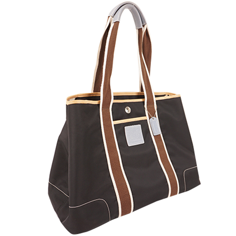 

Coach Black/Brown Nylon Tote Bag