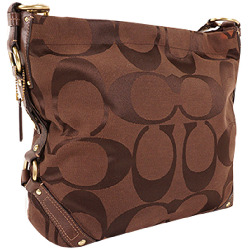 

Coach Brown Signature Canvas Shoulder Bag