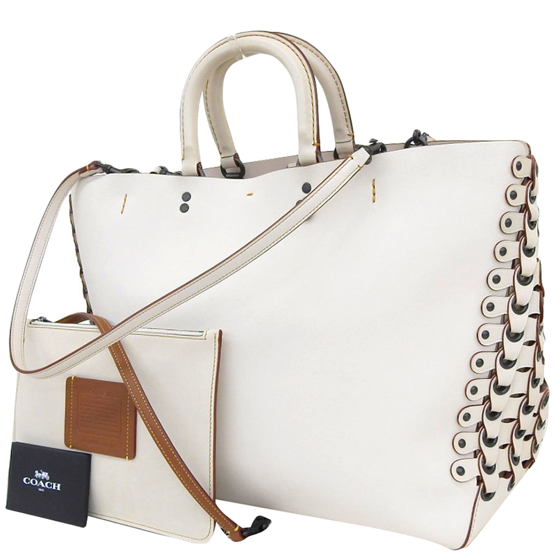

Coach White Leather Tote