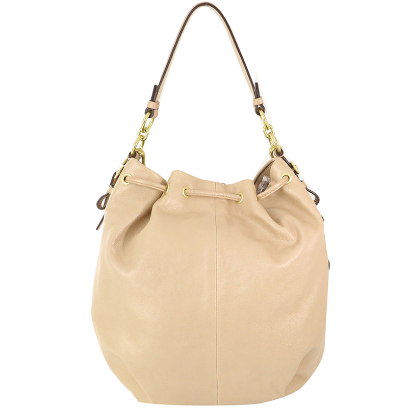 

Coach Beige Leather Drawstring Shoulder Bag