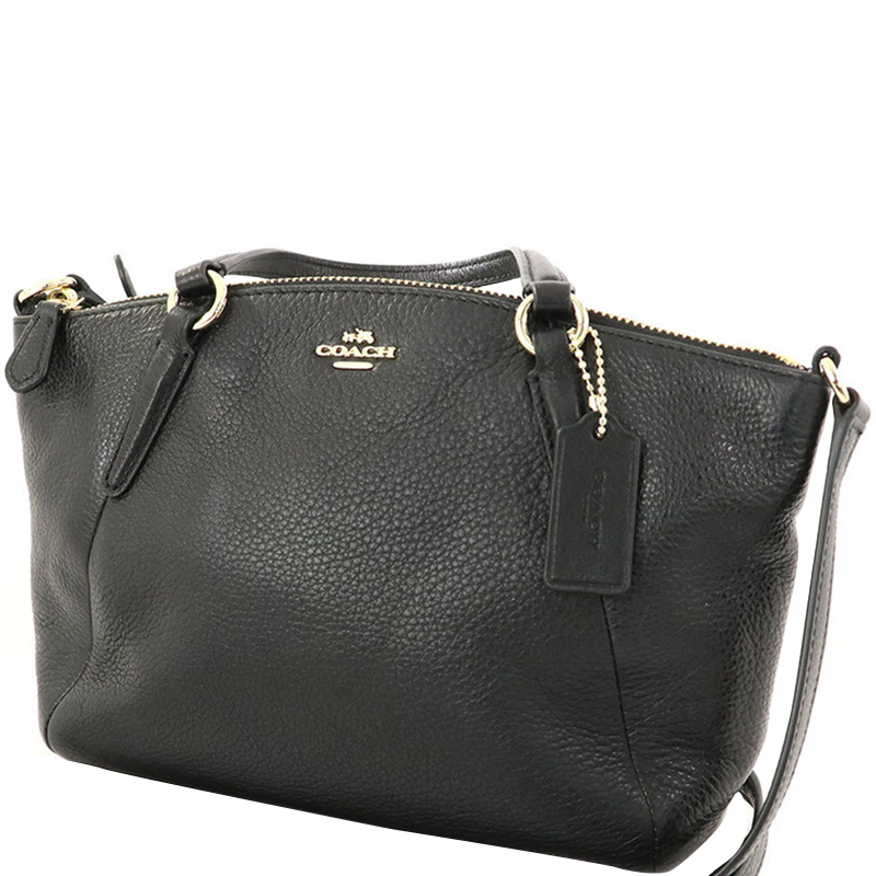 

Coach Black Pebble Leather  Kelsey Satchel Bag