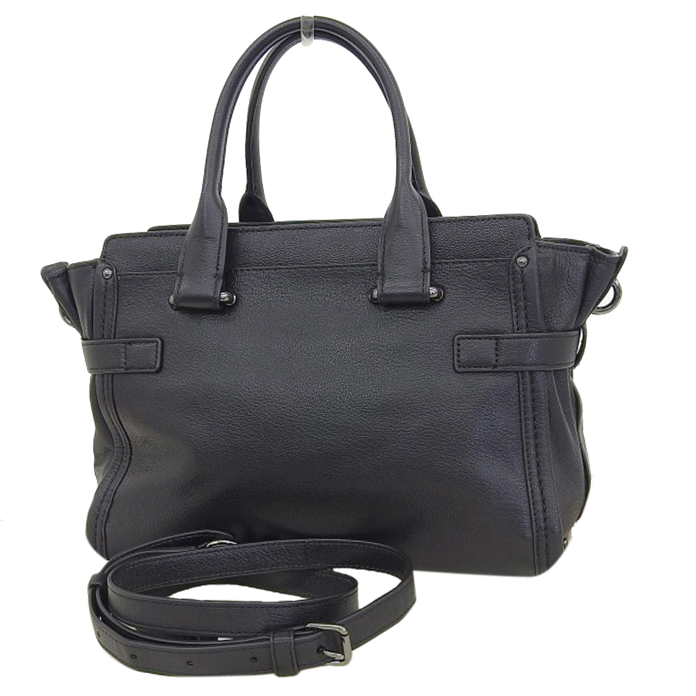 

Coach Black Leather Swagger 27 Tote