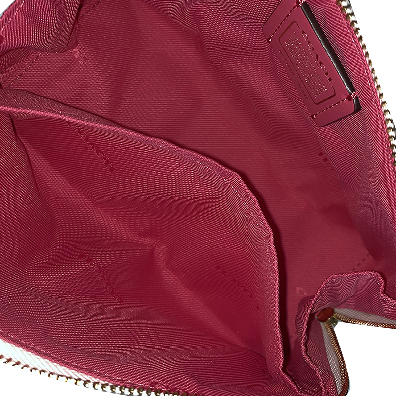 

Coach White Leather Floral Pouch