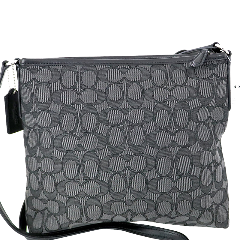 

Coach Gray Signature Canvas And Leather Shoulder Bag, Grey