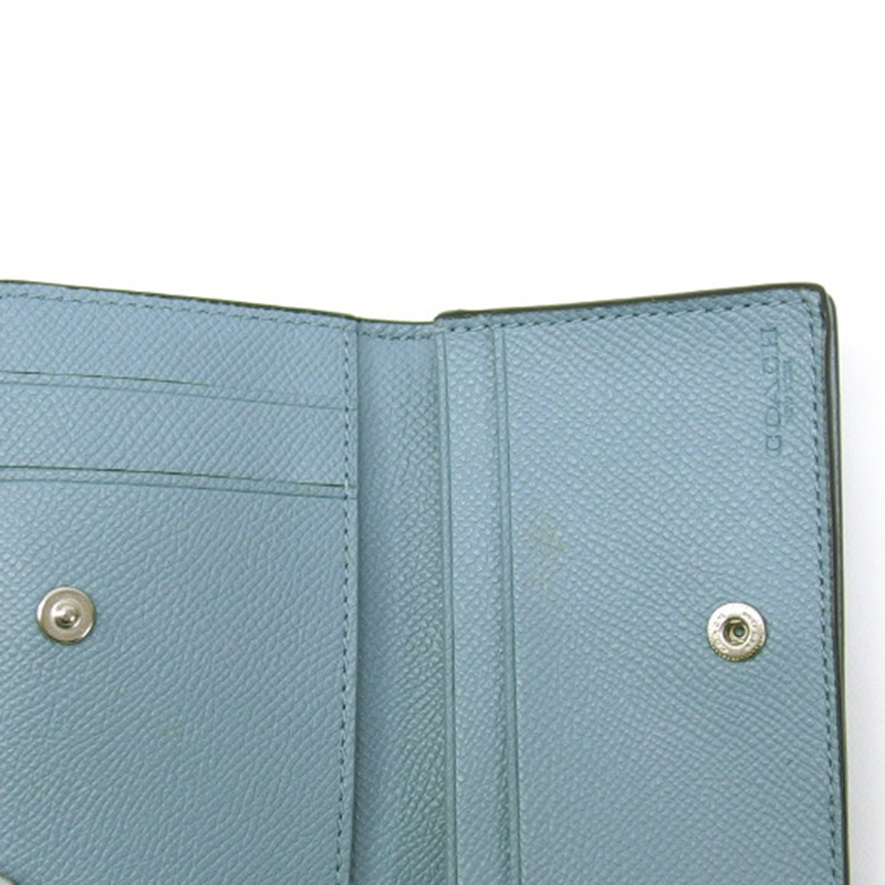 

Coach Light Blu Leather Card Case, Blue