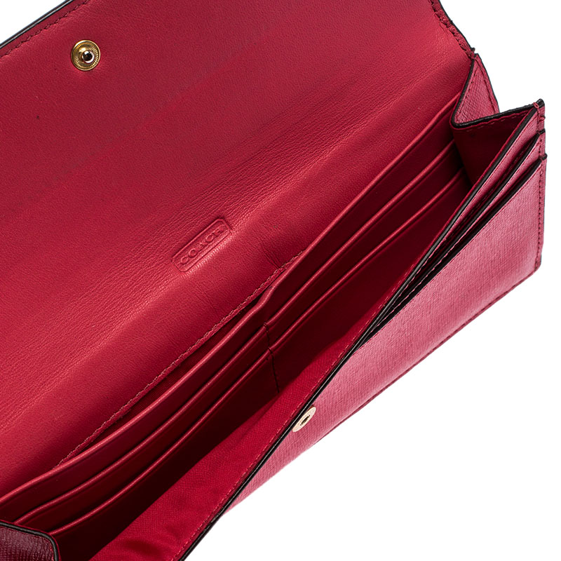 

Coach Red Leather Flap Continental Wallet