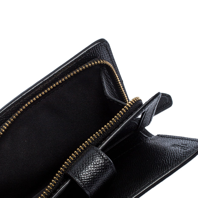 

Coach Black Leather Compact Wallet