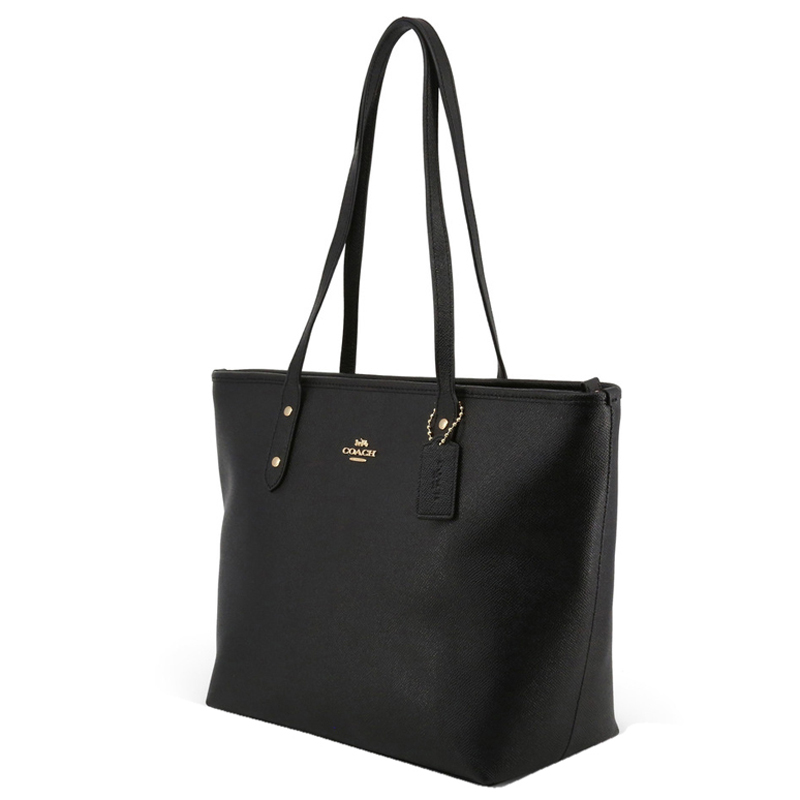 

Coach Black Leather Shopping Tote Bag