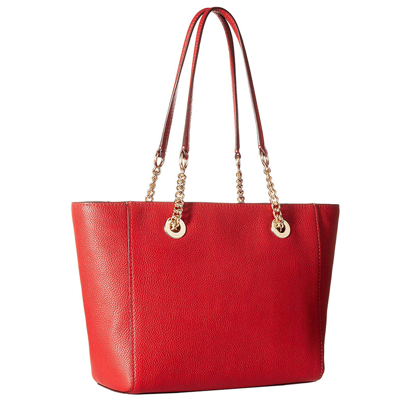 

Coach Red Leather Chain Tote Bag