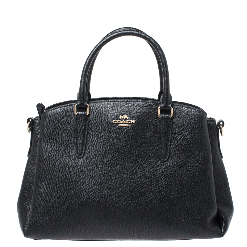 Pre Owned Coach Black Leather Small Christie Carryall Satchel