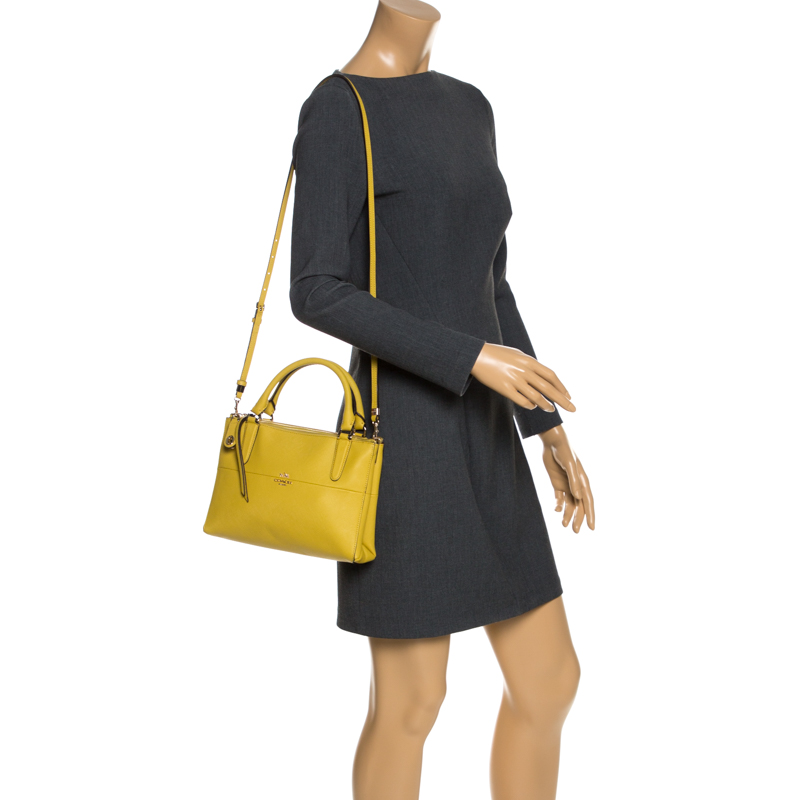 

Coach Yellow Leather Crosby Carryall Tote