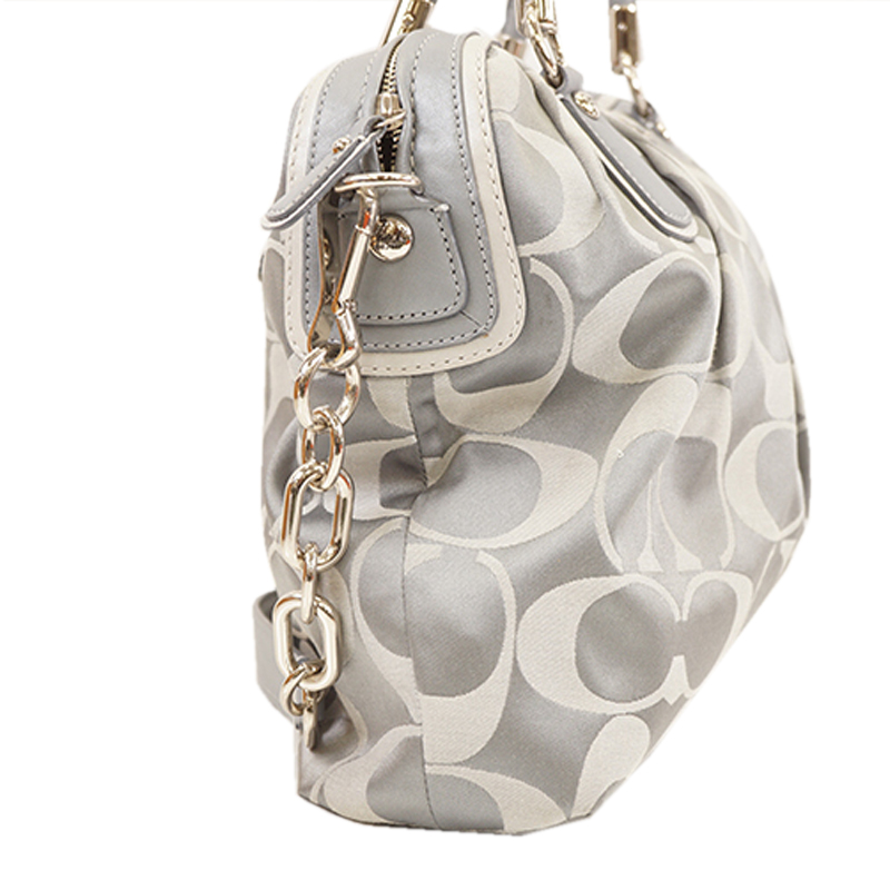 

Coach Gray Signature Canvas Shoulder Bag, Grey
