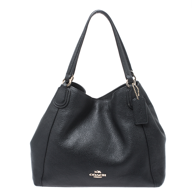 Coach Black Leather Edie Tote Coach | The Luxury Closet