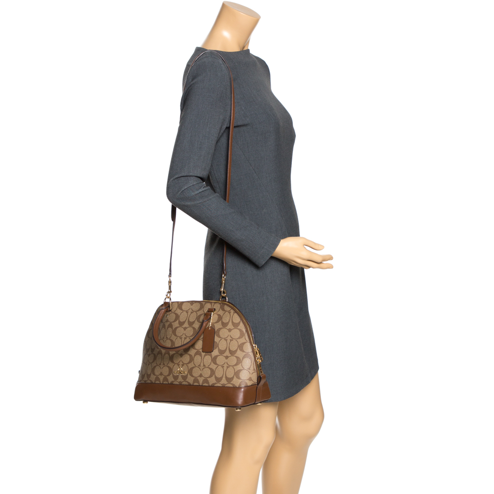 

Coach Brown Coated Canvas and Leather Sierra Satchel