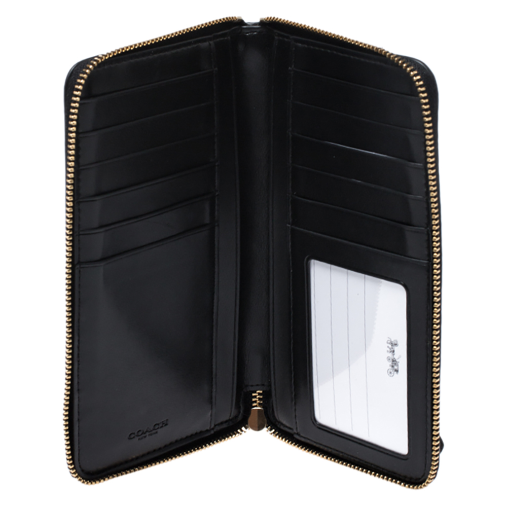 

Coach Black Leather Zip Around Wallet