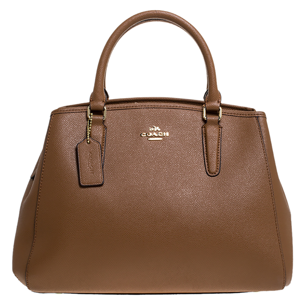 Pre Owned Coach Brown Leather Carryall Satchel