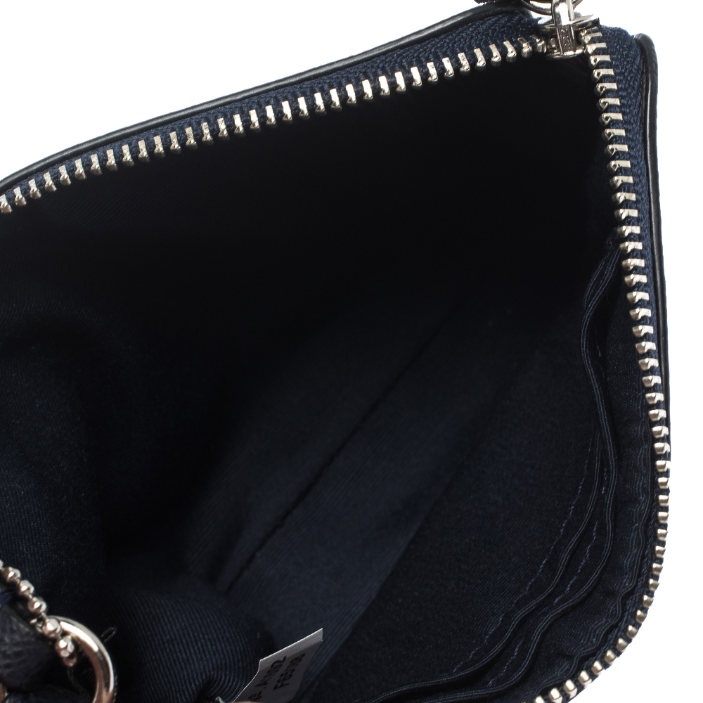 

Coach Black Floral Leather Wristlet Pouch