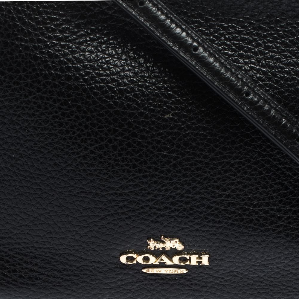 Coach Isla Mixed Leather Crossbody With Chain Strap 31411 Black
