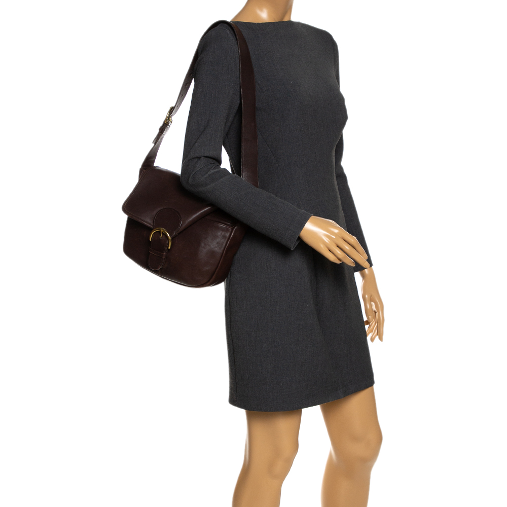 

Coach Brown Leather Flap Shoulder Bag