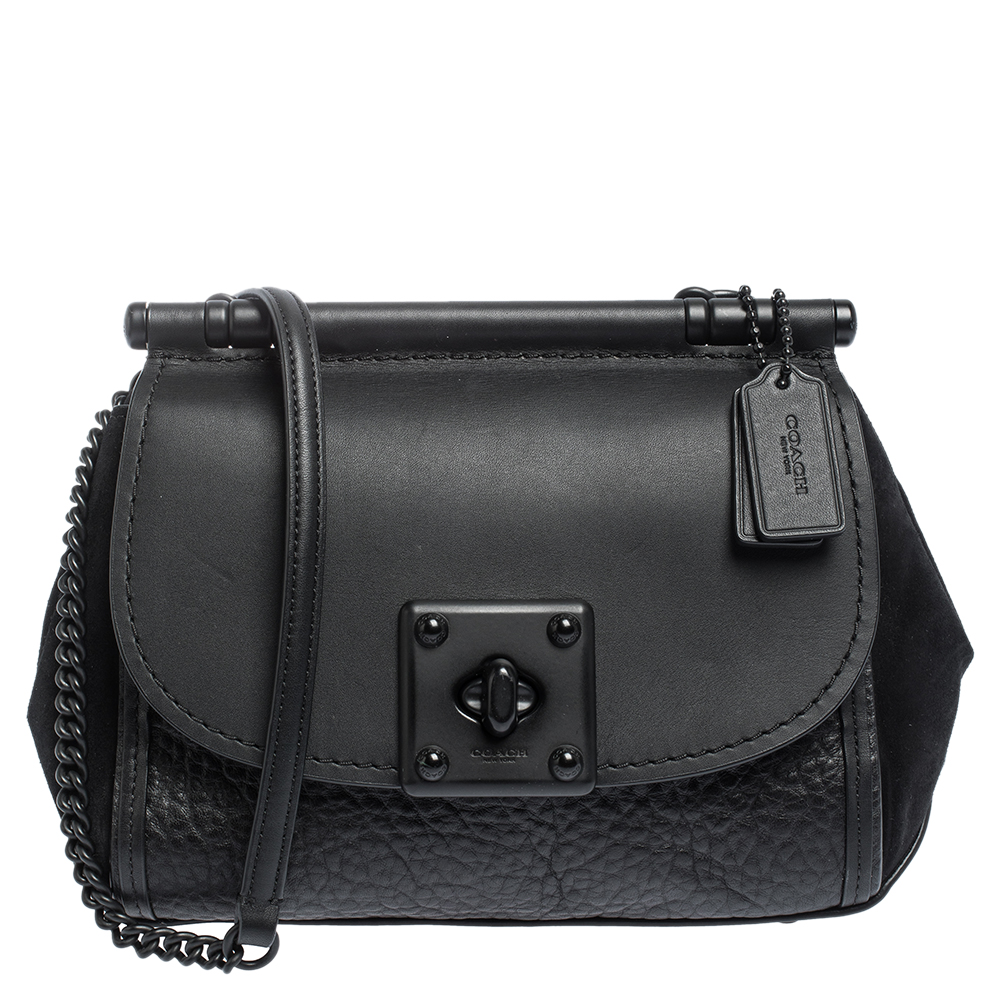 Coach Black Leather and Suede Drifter Crossbody Bag Coach | TLC