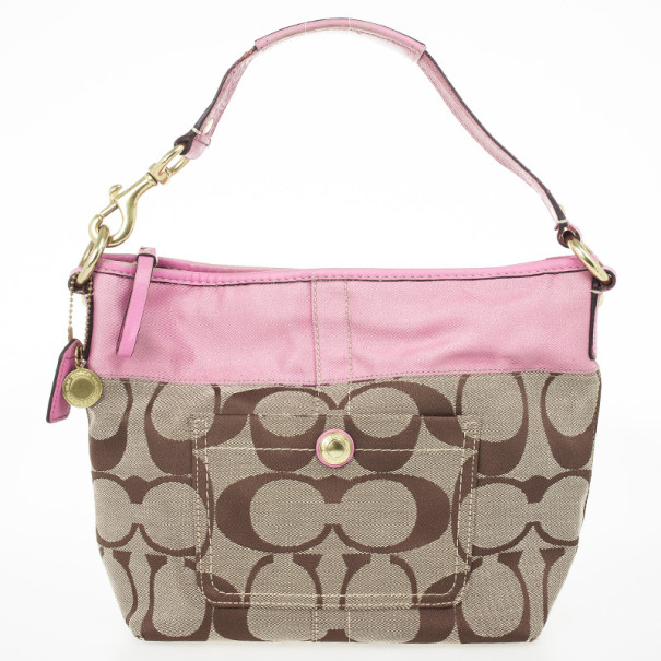 Pre Owned Coach Signature Monogram Hobo Bag