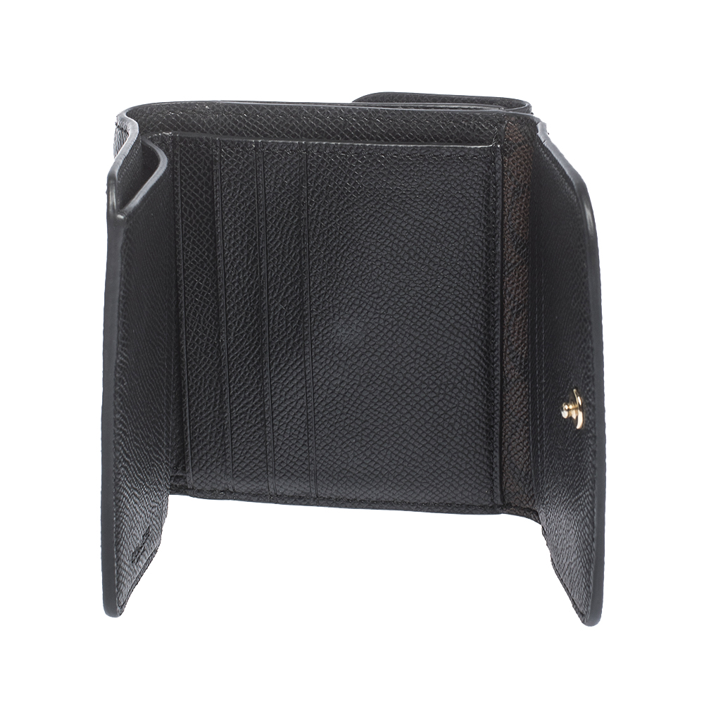 

Coach Black Leather Trifold Compact Wallet