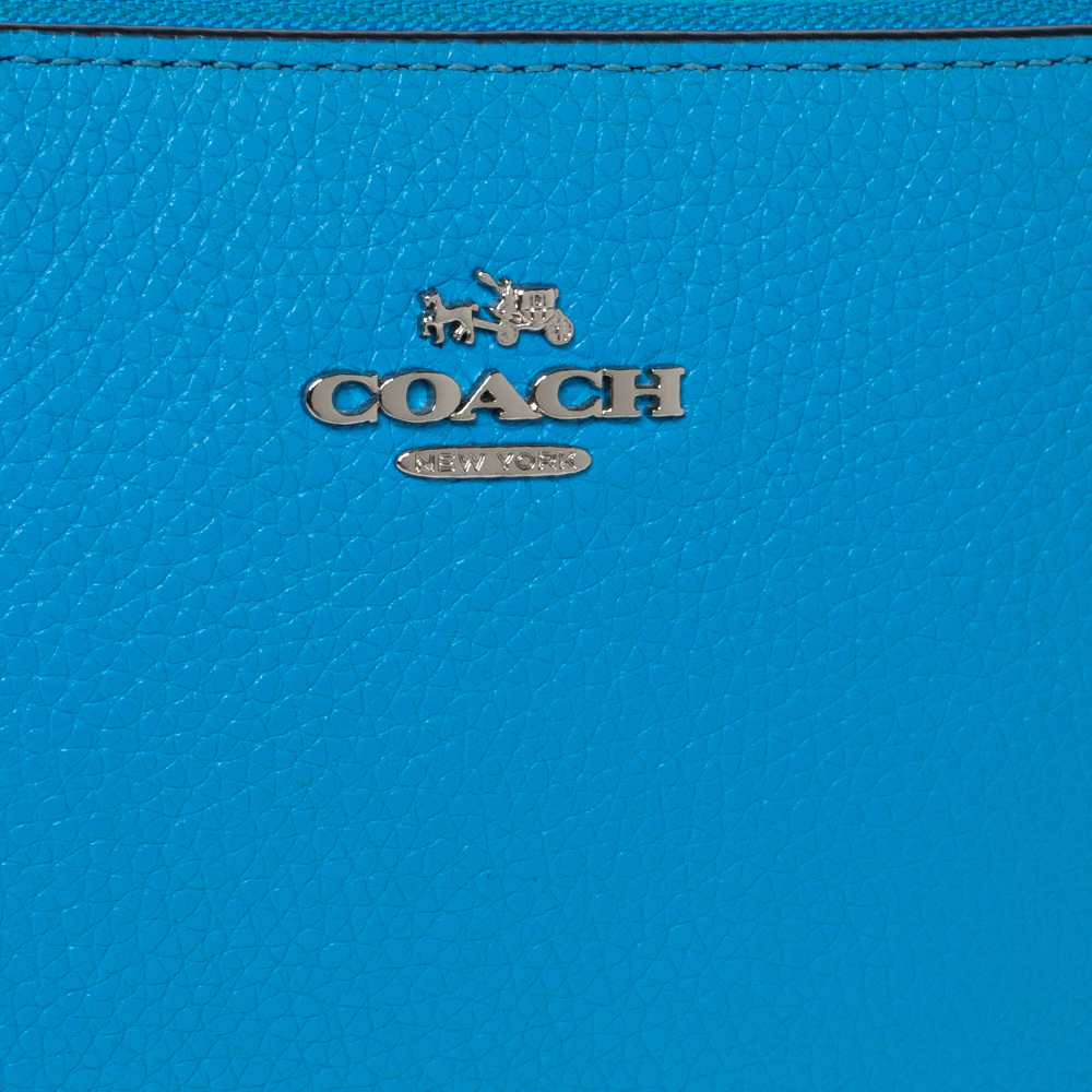 Coach Sky Blue Leather Mini Pochette Coach | The Luxury Closet