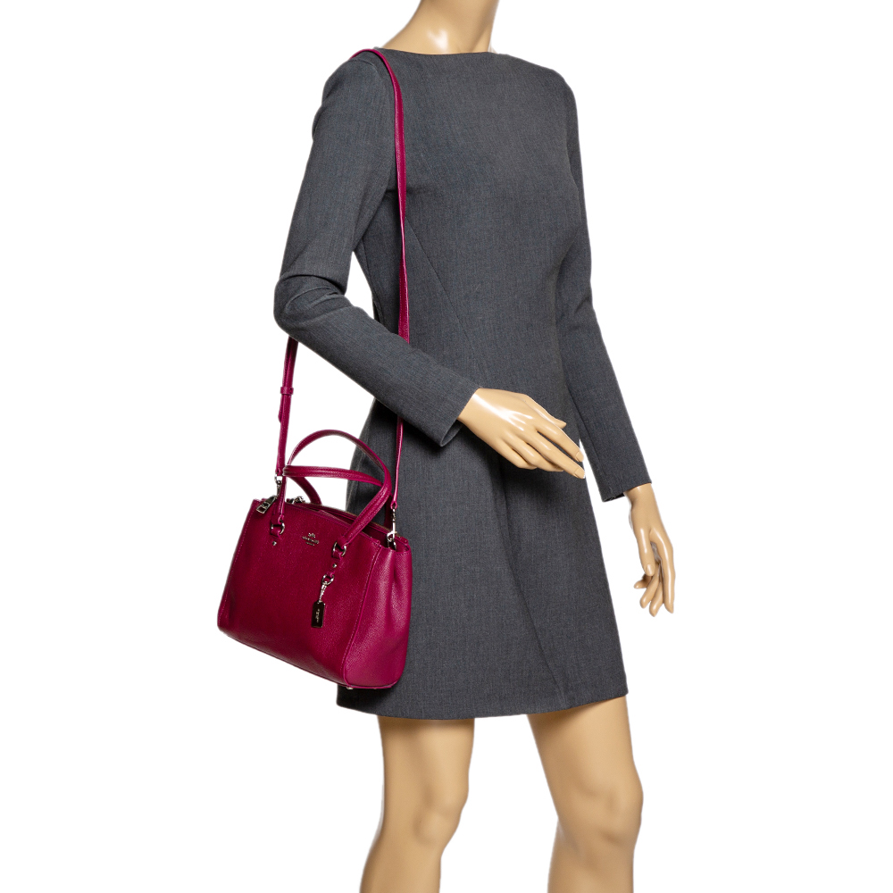 

Coach Magenta Leather Stanton 26 Carryall Tote, Pink