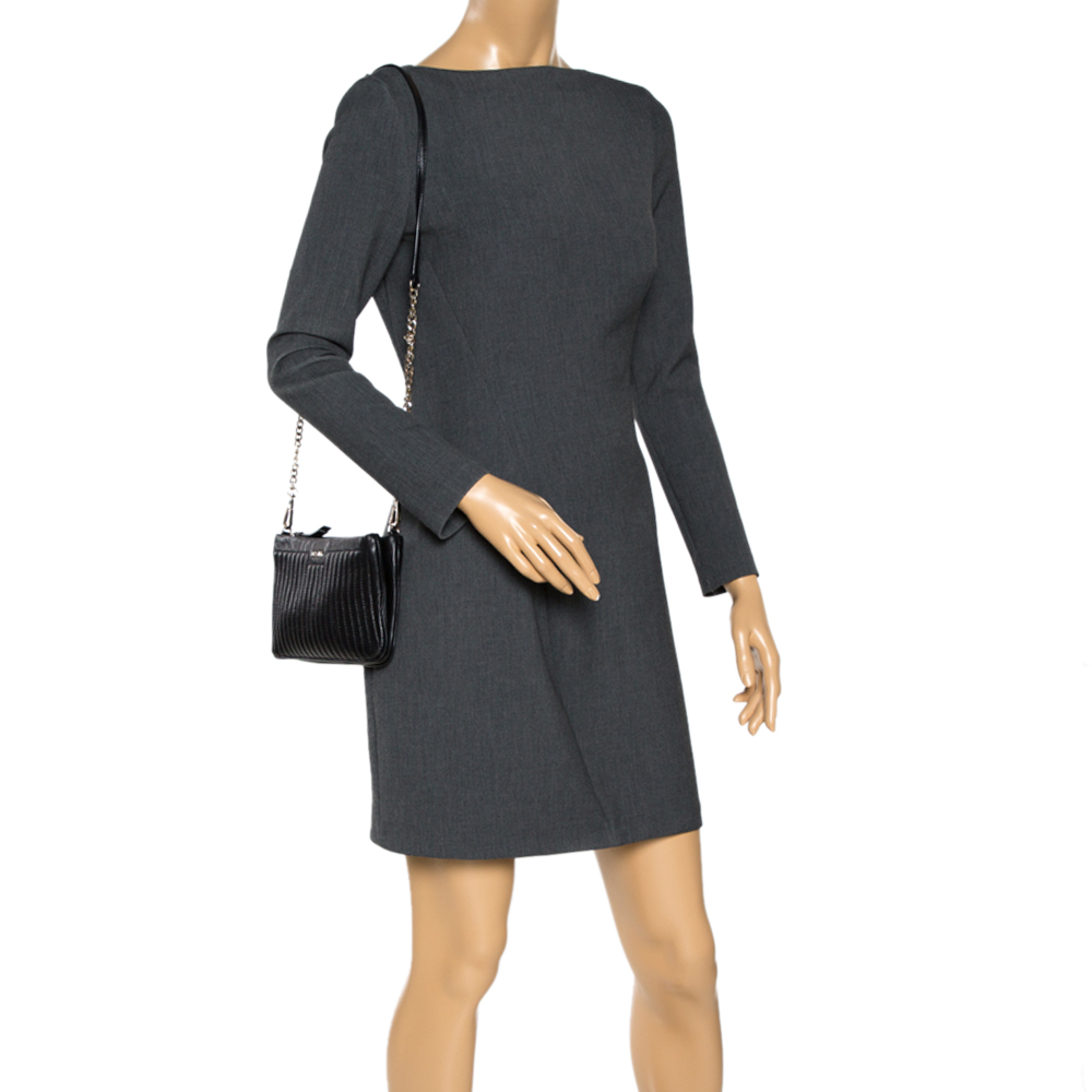 

Dkny Black Leather Zip Crossbody Bag