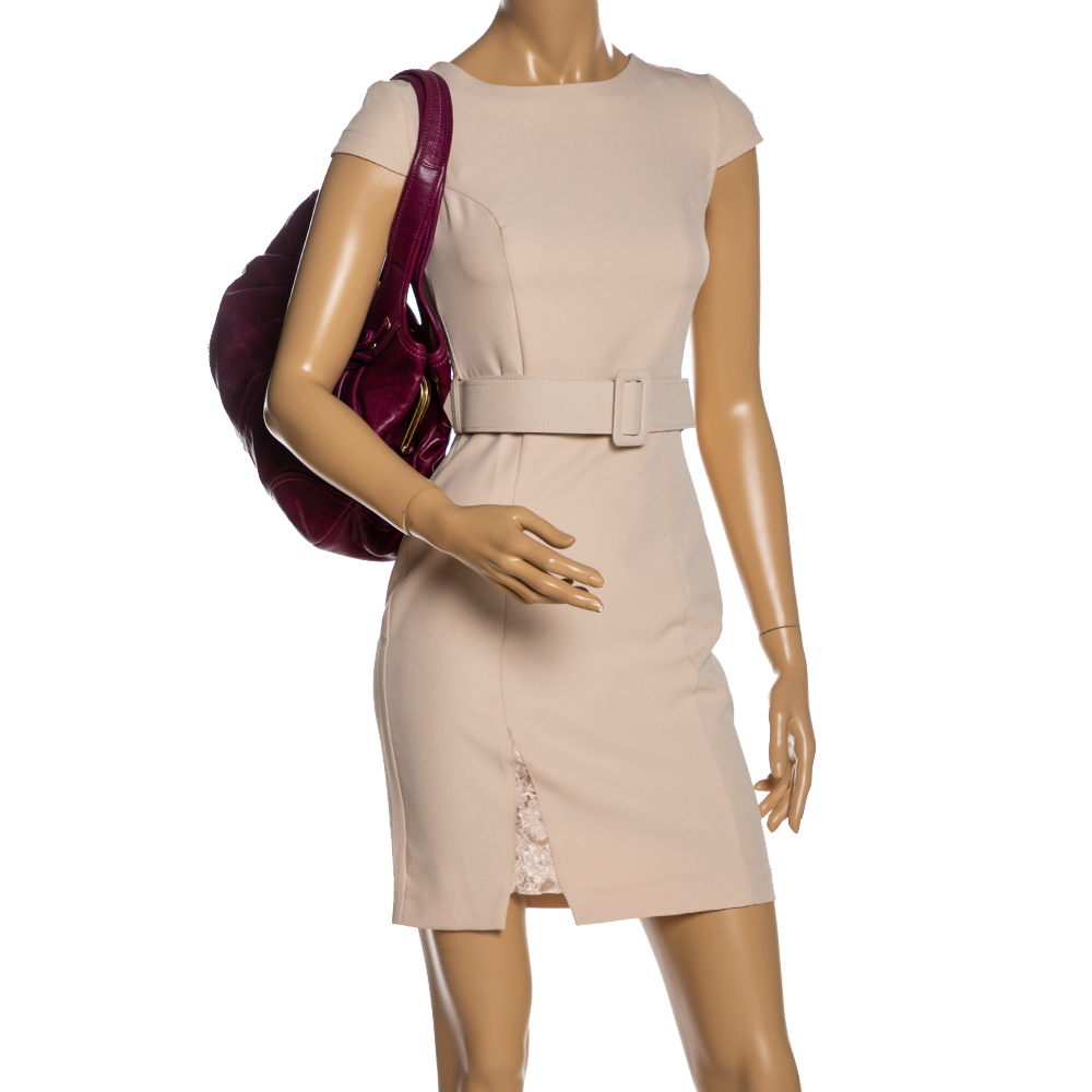 

Coach Purple Leather Ergo Lace Frame Shoulder Bag