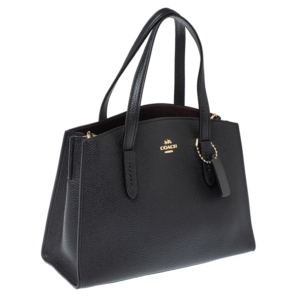 Coach Black Leather Charlie Carryall 28 Bag Coach TLC