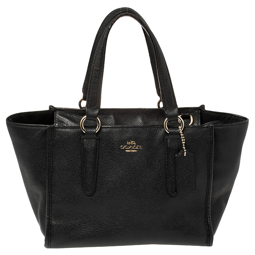 

Coach Black Textured Leather Crosby Tote