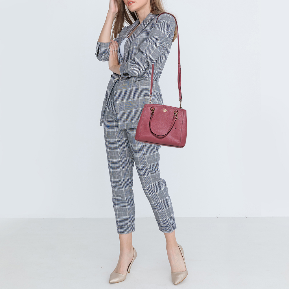 

Coach Pink Leather Mini Christie Carryall Crossbody Bag