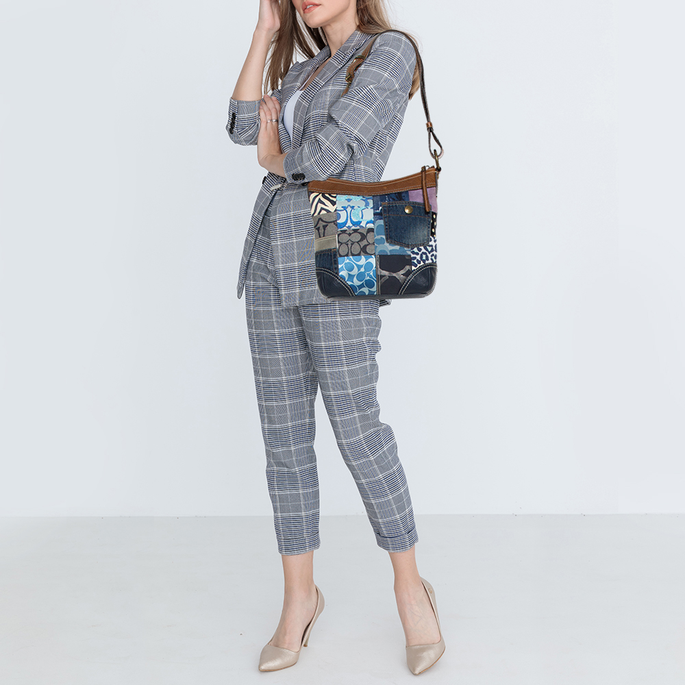 

Coach Multicolor Fabric and Leather Patchwork Bucket Hobo