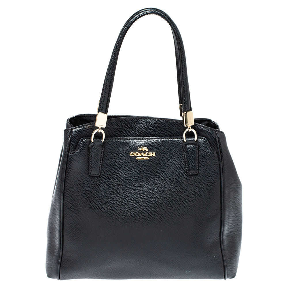 Pre-owned Coach Black Leather Minetta Satchel