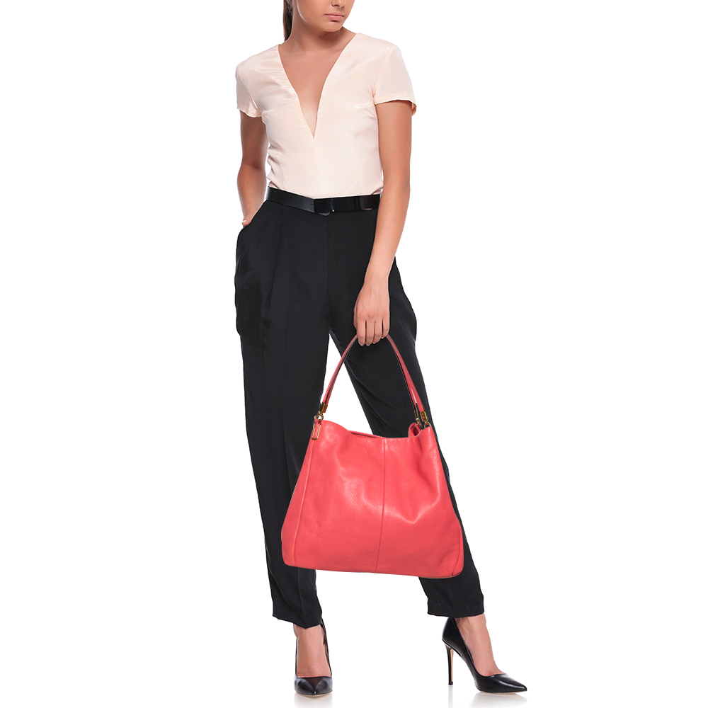 

Coach Pink Leather Edie Shoulder Bag