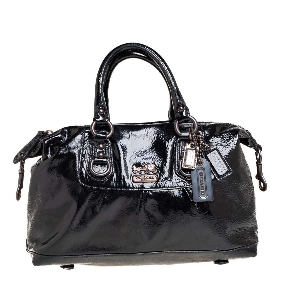 Pre-owned Coach Black Patent Leather Poppy Satchel