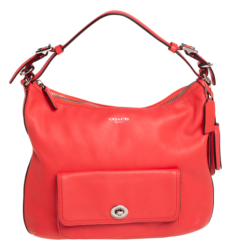Pre-owned Coach Red Leather Legacy Courtenay Hobo