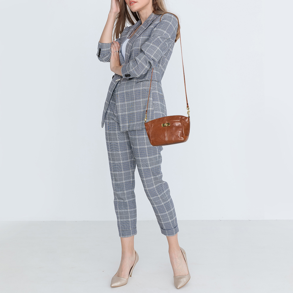 

Coach Brown Leather Top Zip Crossbody Bag