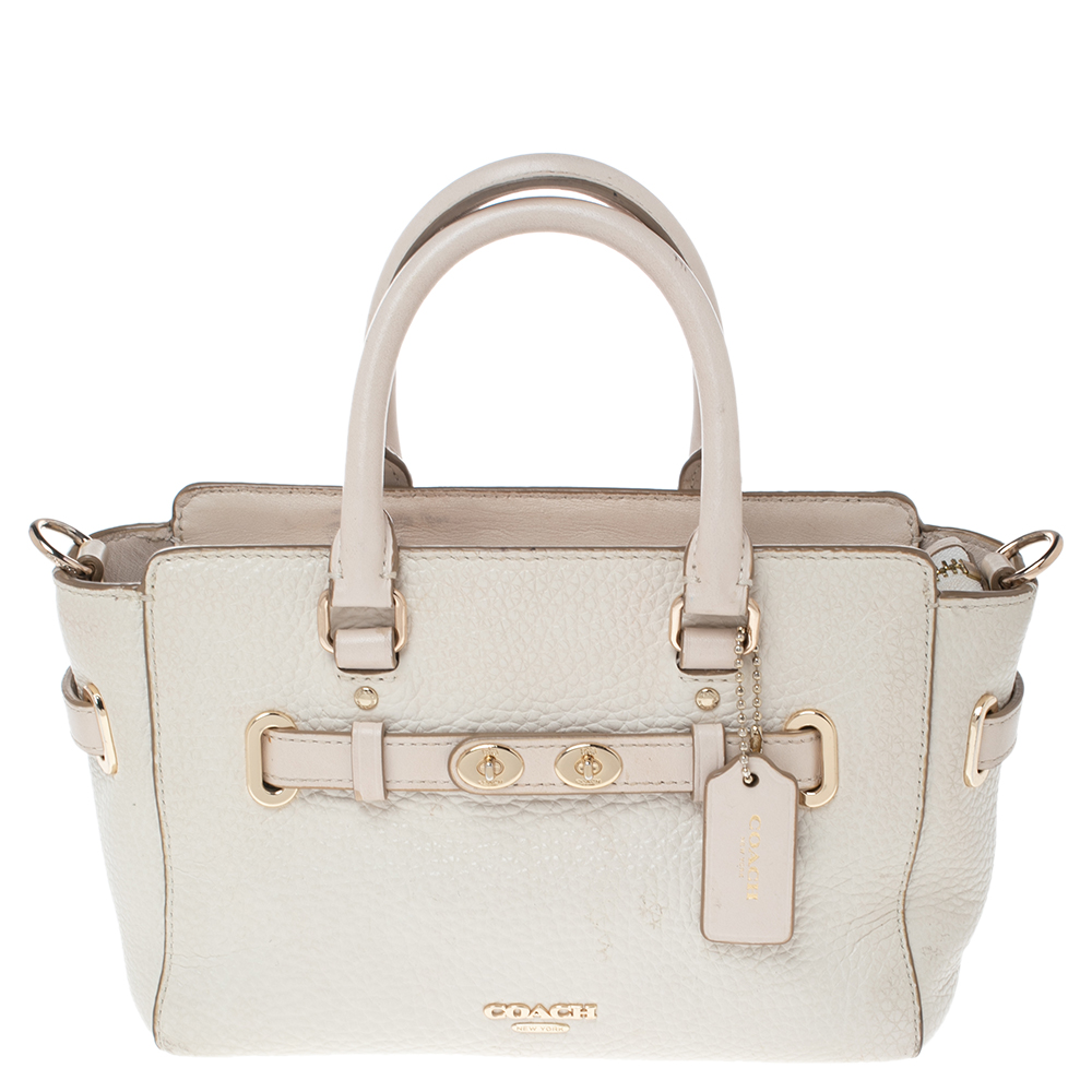 coach off white leather handbag