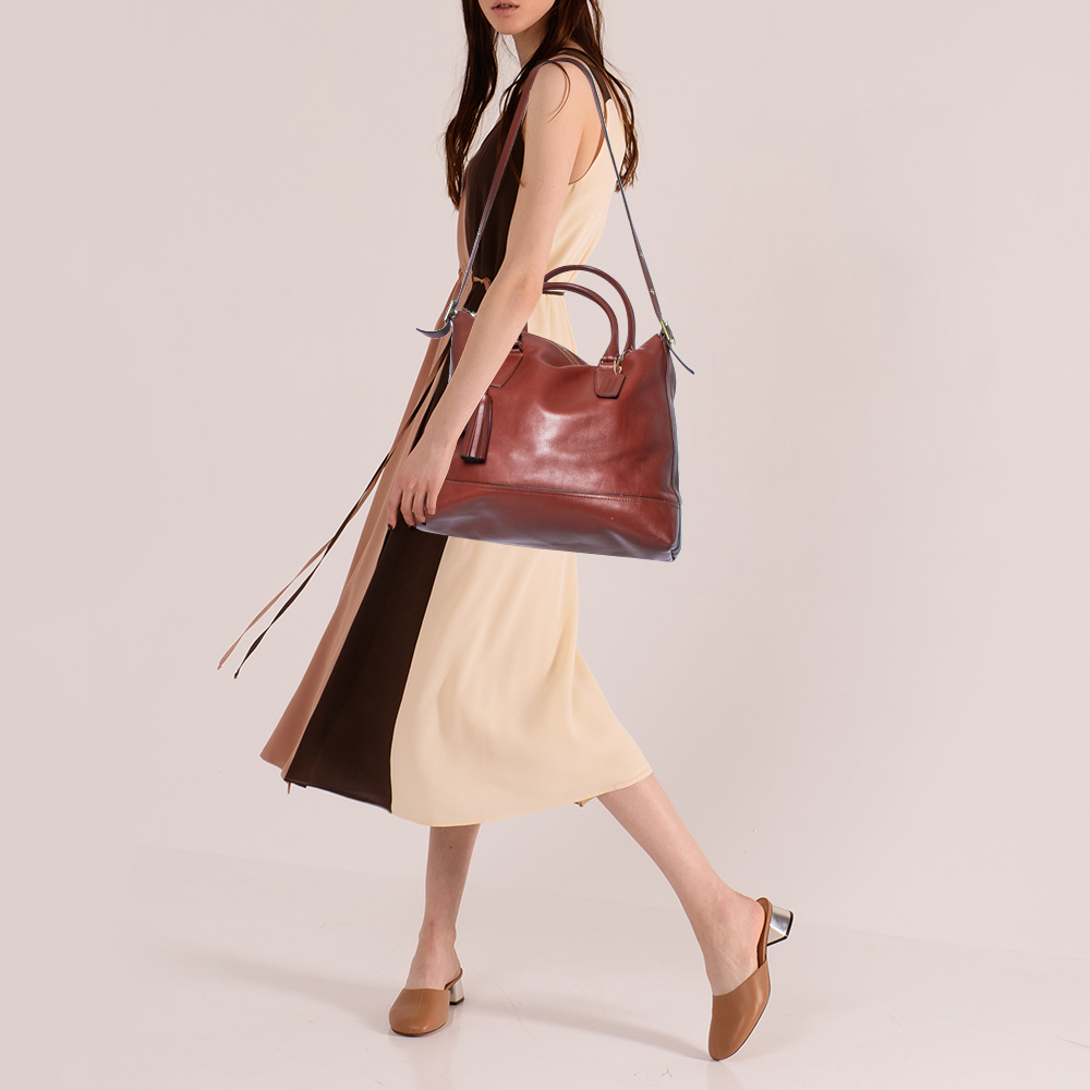 

Coach Brown Leather Zipper Tote