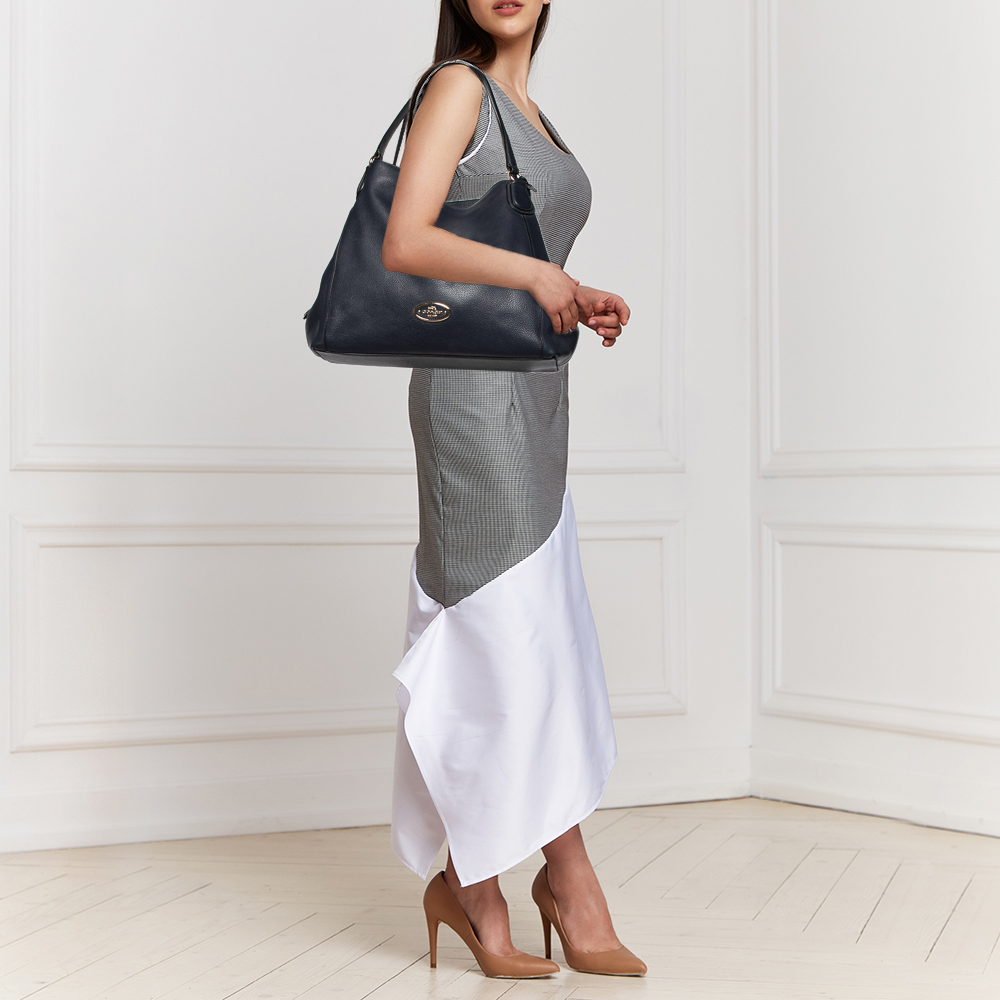 

Coach Navy Blue Leather Edie Shoulder Bag