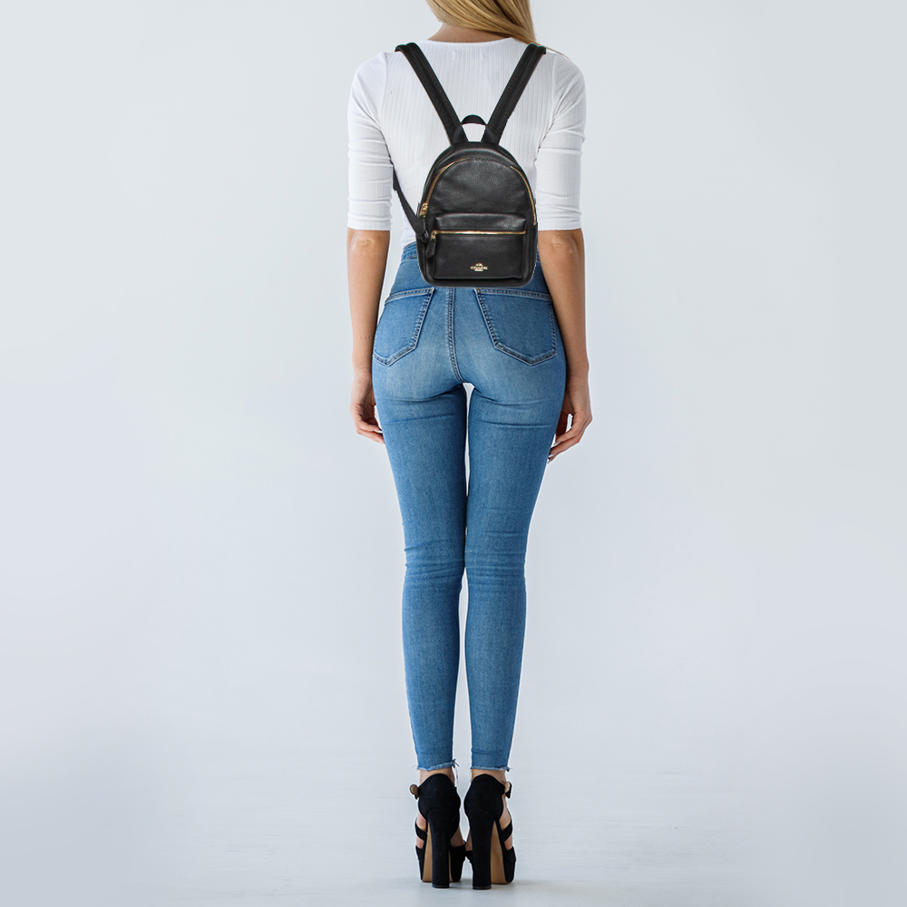 

Coach Black Leather And Nylon Mini Charlie Backpack
