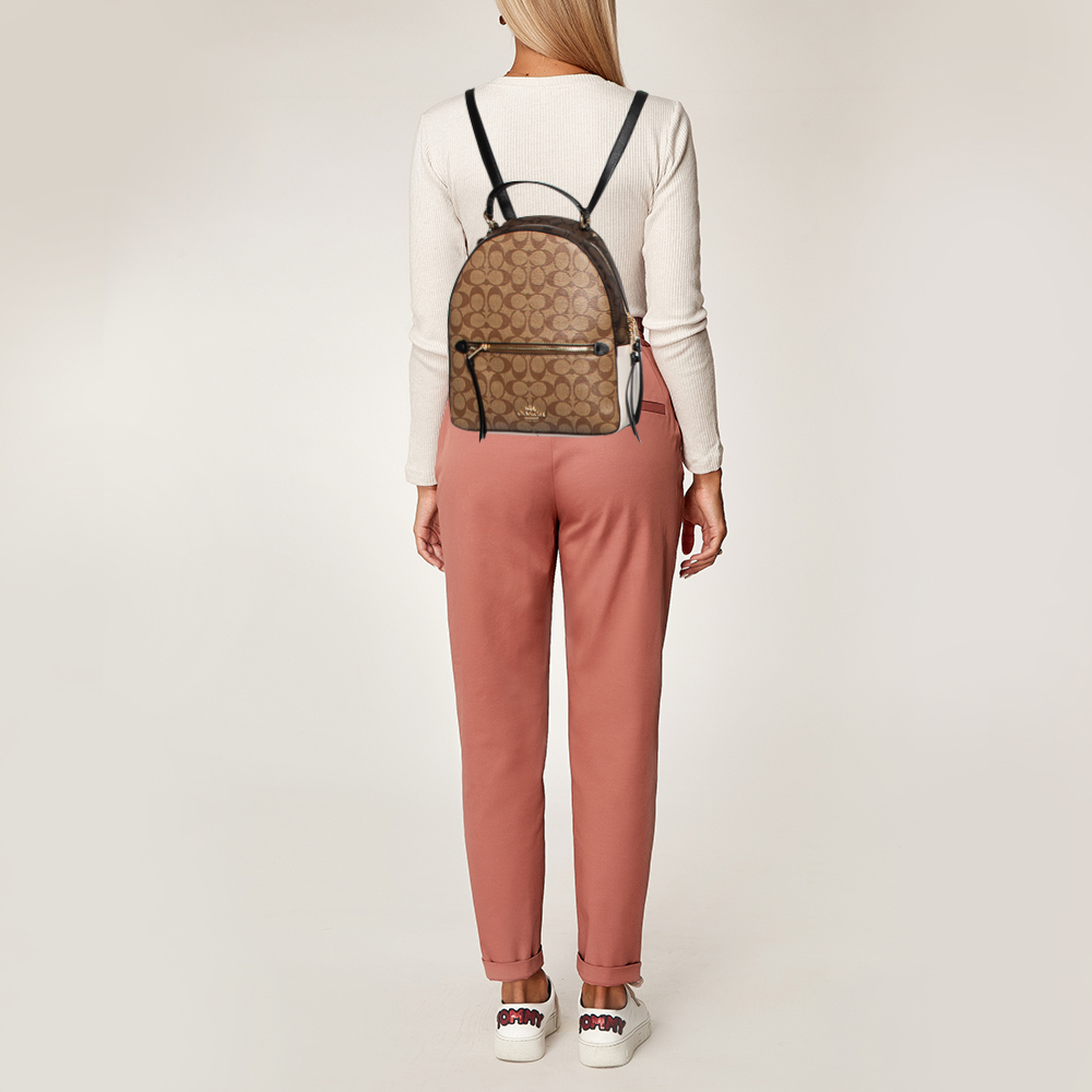 

Coach Brown/White Signature Coated Canvas and Leather Jordyn Backpack