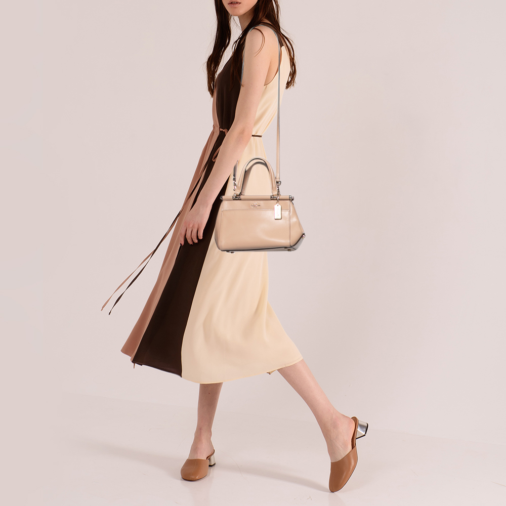 

Coach Beige Leather Grace 20 Satchel