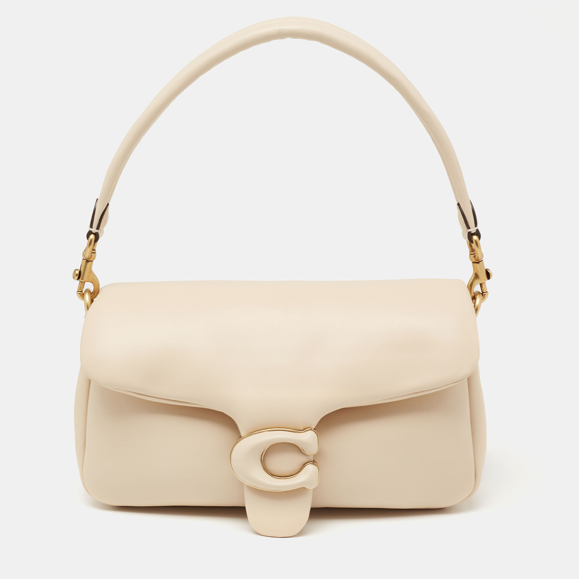 Pre Owned Coach Light Beige Pillow Leather Tabby Shoulder Bag