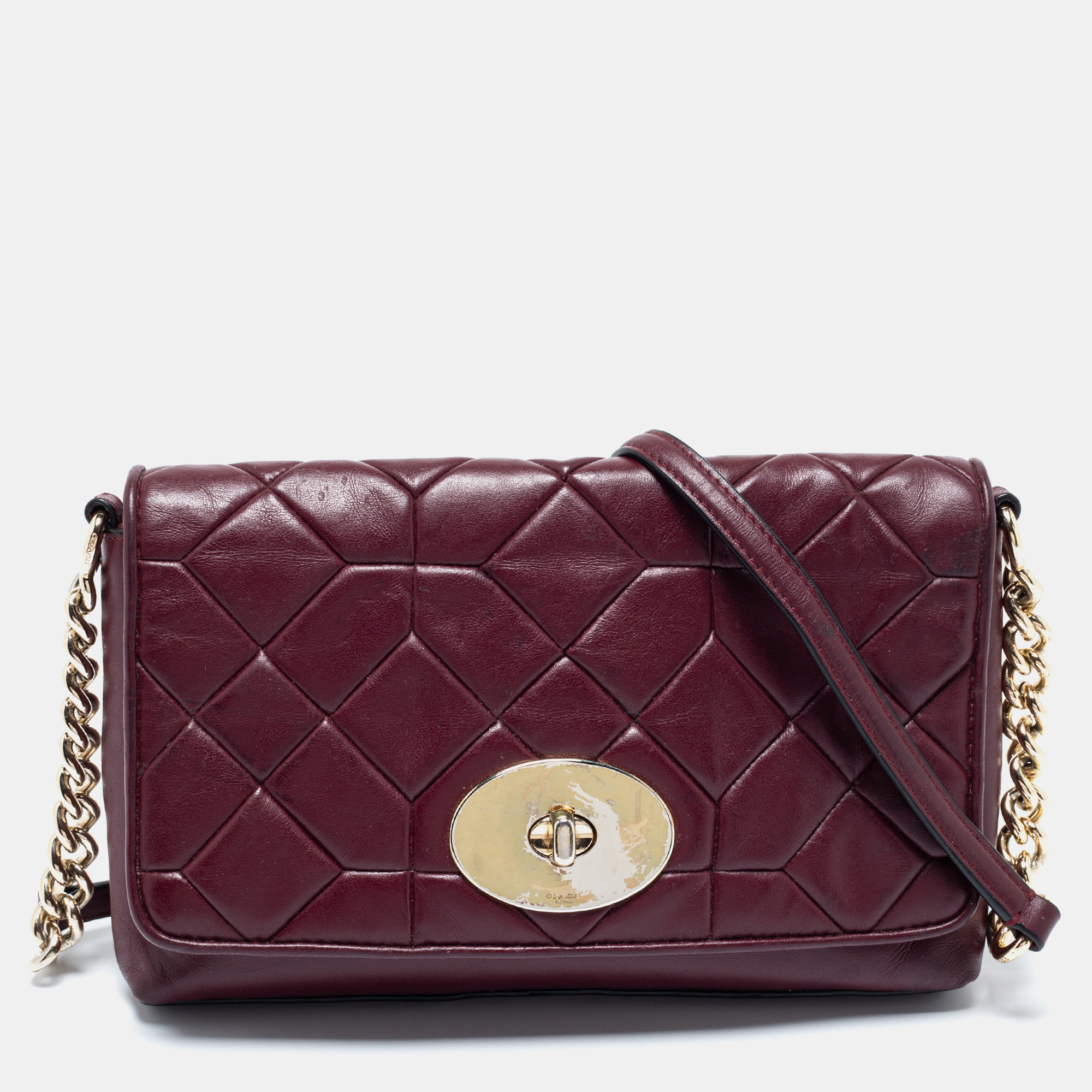 

Coach Burgundy Quilted Leather Crosstown Crossbody Bag