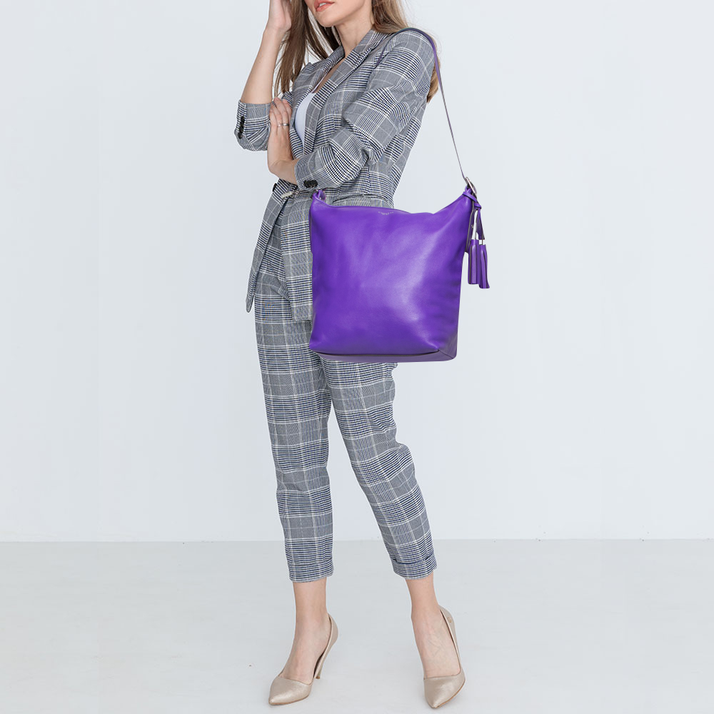 

Coach Purple/Violet Leather Legacy Tassel Shoulder Bag
