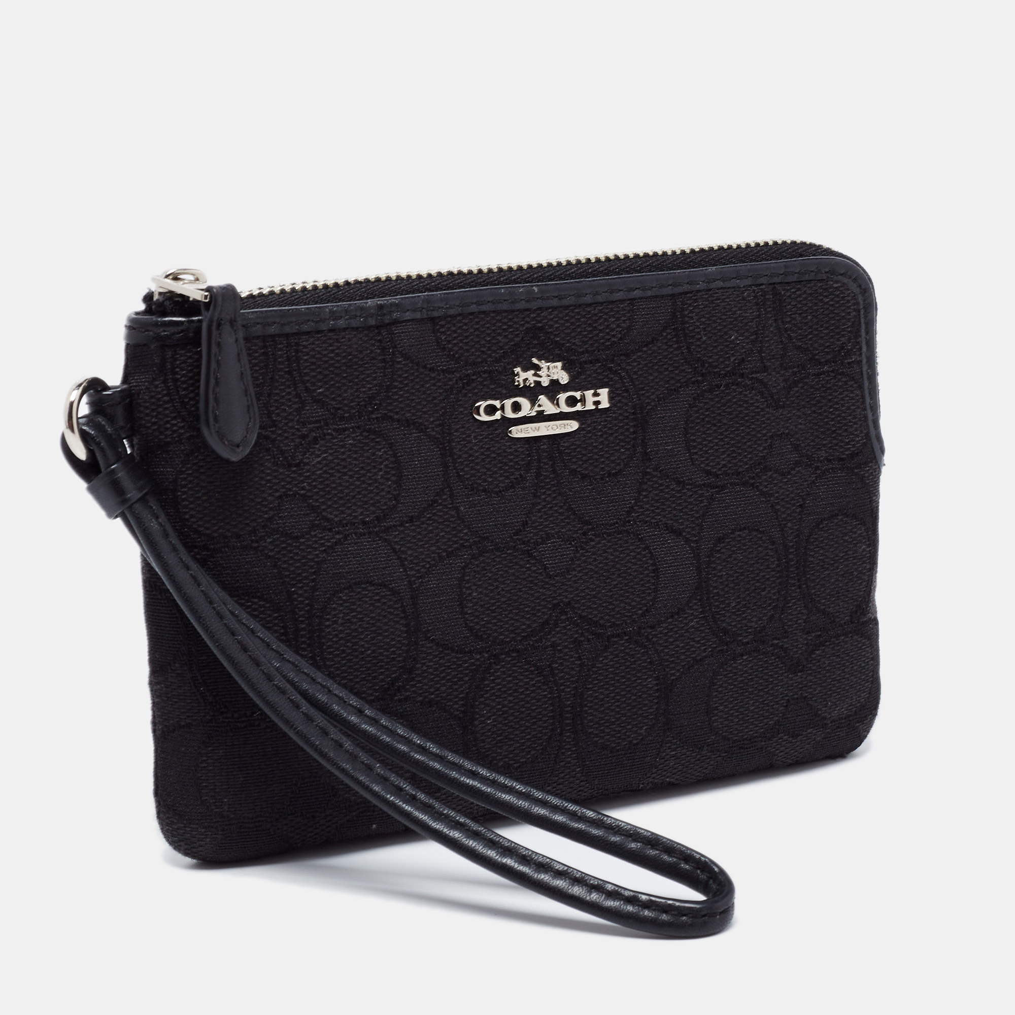 

Coach Black Signature Canvas and Leather Wallet