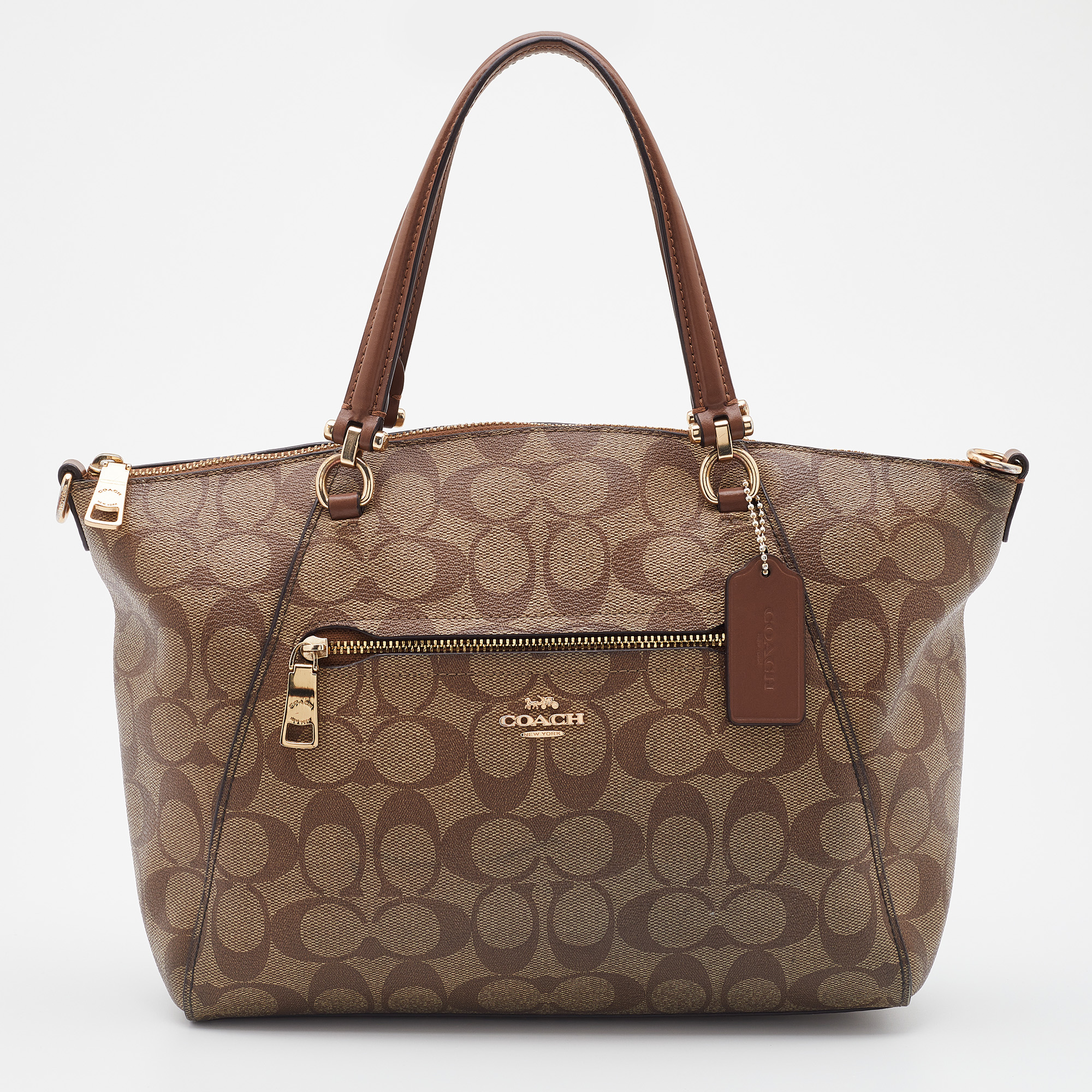 

Coach Beige Signature Canvas Prairie Satchel